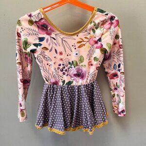 Cheeky Plum Floral and Polka Dot Dress